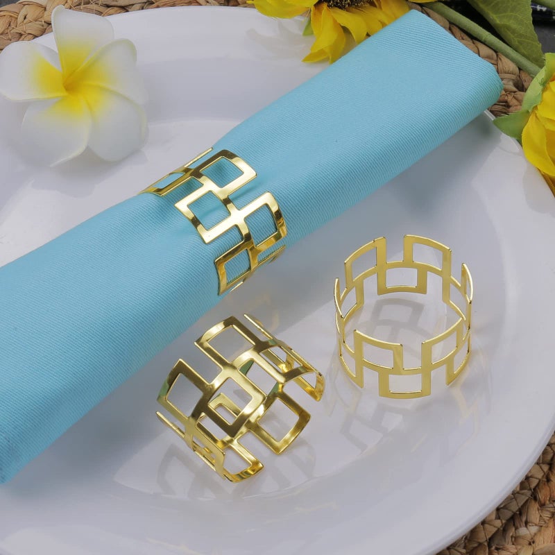 LogHog Delicate Christmas Gold Napkin Rings Set of 12, Ideal Table Setting Napkin Buckles for Christmas, Thanksgiving, Wedding, Parties, Holiday (Elegant Gold) - Image 2